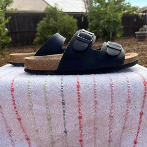 Cushionaire black slide sandals